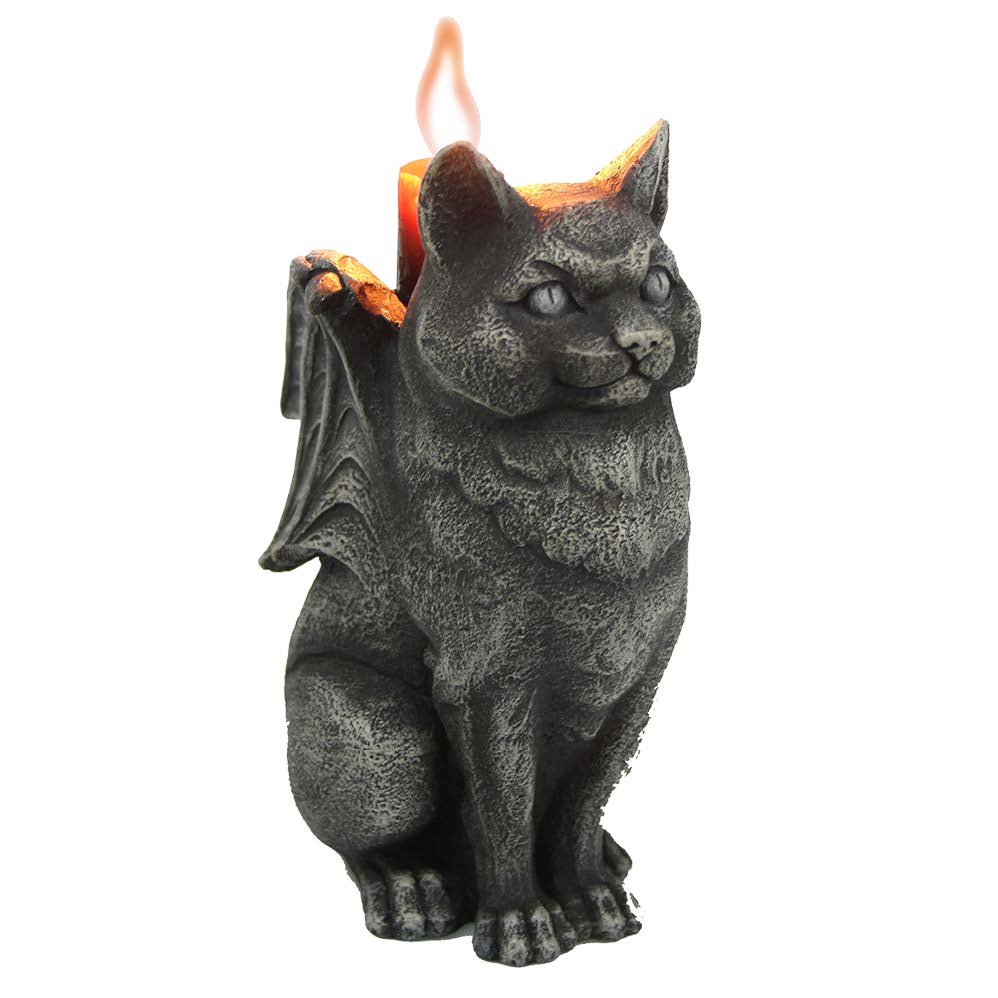 CAT GARGOYLE CANDLE HOLDER