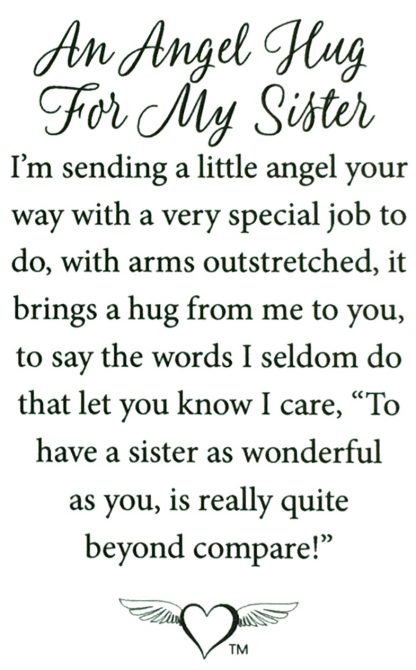 PIN AN ANGEL HUG FOR MY SISTER