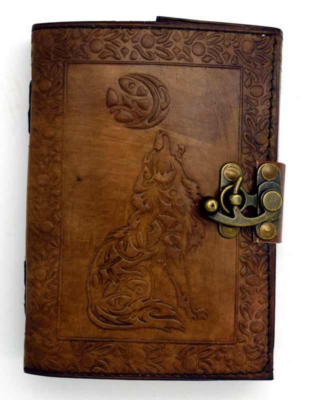 LEATHER JOURNAL CELTIC WOLF